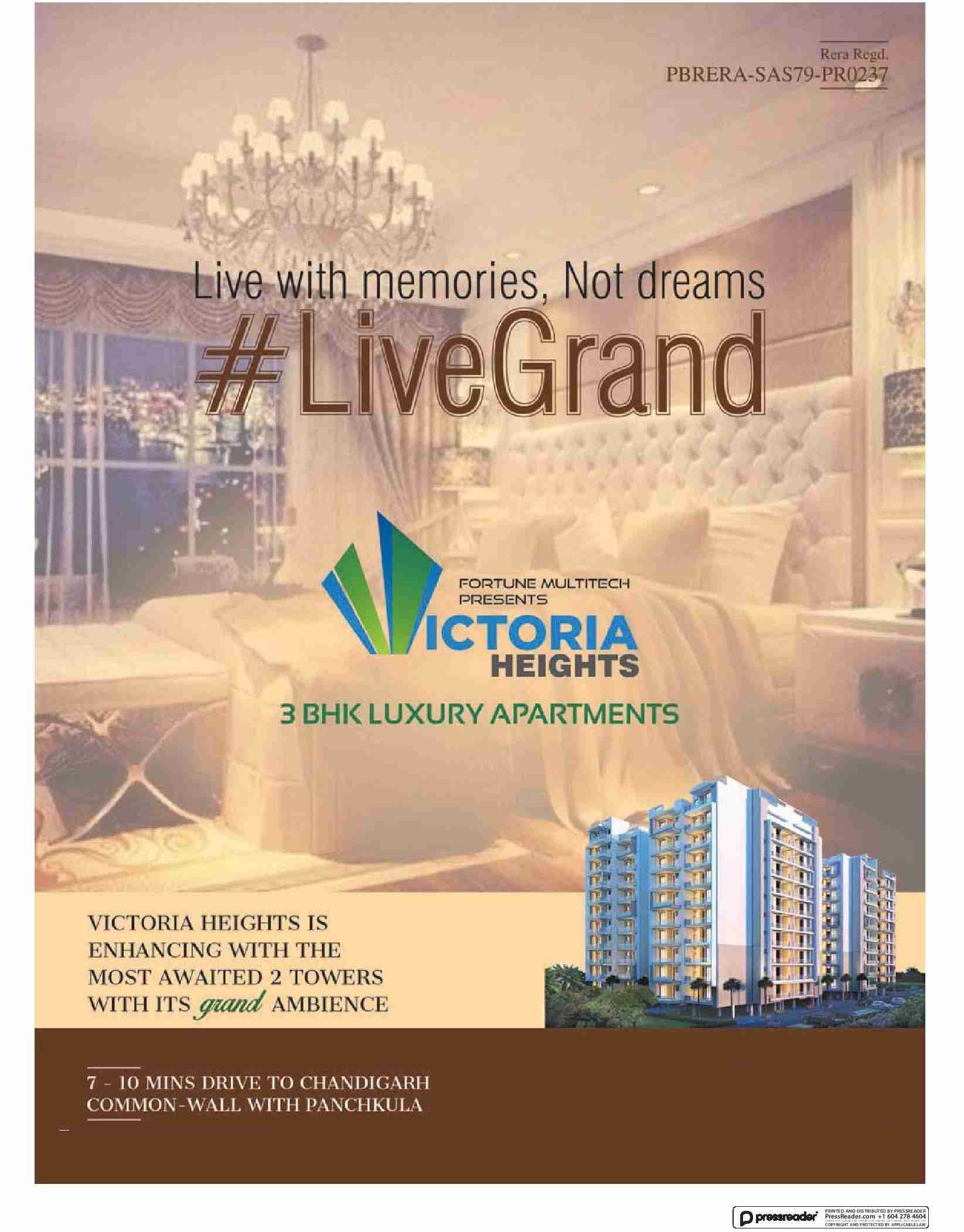 Live in enchanting homes at Fortune Victoria Heights in Zirakpur